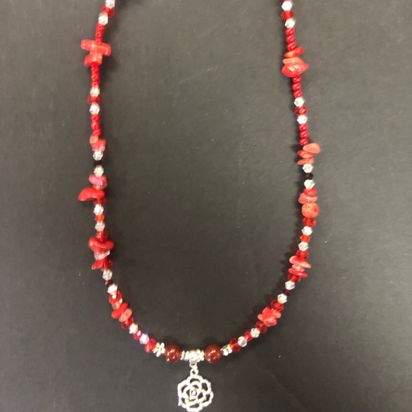 Handmade necklace with natural gemstones and crystals. - Picture 1 of 1